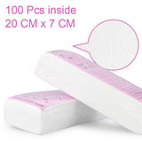 Maxbell 100 Pieces Nonwoven Hair Removal Paper Depilatory Wax Strips Epilator Waxing