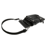Maxbell PU Leather Hair Scissors Combs Holster Hairdressing Bag Pouch Holder with Waist Shoulder Belt - Black