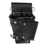 Maxbell PU Leather Hair Scissors Combs Holster Hairdressing Bag Pouch Holder with Waist Shoulder Belt - Black