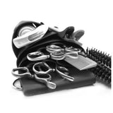 Maxbell PU Leather Hair Scissors Combs Holster Hairdressing Bag Pouch Holder with Waist Shoulder Belt - Black
