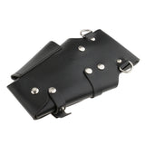 Maxbell PU Leather Hair Scissors Combs Holster Hairdressing Bag Pouch Holder with Waist Shoulder Belt - Black