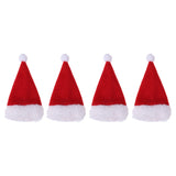 Maxbell Pack of 4pcs Festive Christmas Bottle Top Santa Hat Covers Household Tableware Bags Home Decorations