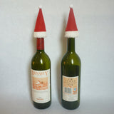 Maxbell Pack of 4pcs Festive Christmas Bottle Top Santa Hat Covers Household Tableware Bags Home Decorations