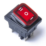 Maxbell 6 Pin On-Off-On Car Boat Lighted Rocker Toggle Switch Waterproof Red