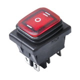 Maxbell 6 Pin On-Off-On Car Boat Lighted Rocker Toggle Switch Waterproof Red