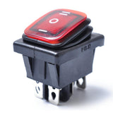 Maxbell 6 Pin On-Off-On Car Boat Lighted Rocker Toggle Switch Waterproof Red