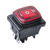 Maxbell 6 Pin On-Off-On Car Boat Lighted Rocker Toggle Switch Waterproof Red