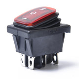 Maxbell 6 Pin On-Off-On Car Boat Lighted Rocker Toggle Switch Waterproof Red