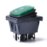 Maxbell 6 Pin On-Off-On Car Boat Lighted Rocker Toggle Switch Waterproof Green