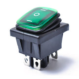 Maxbell 6 Pin On-Off-On Car Boat Lighted Rocker Toggle Switch Waterproof Green