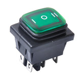 Maxbell 6 Pin On-Off-On Car Boat Lighted Rocker Toggle Switch Waterproof Green