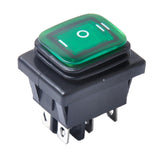 Maxbell 6 Pin On-Off-On Car Boat Lighted Rocker Toggle Switch Waterproof Green