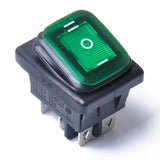 Maxbell 6 Pin On-Off-On Car Boat Lighted Rocker Toggle Switch Waterproof Green