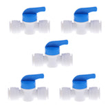 Maxbell 5Pieces Tube Ball Valve Quick Connect Fitting 3/8-Inch Push in Connector Valve Start RO Water System