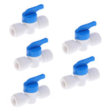 Maxbell 5Pieces Tube Ball Valve Quick Connect Fitting 3/8-Inch Push in Connector Valve Start RO Water System