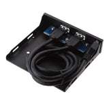 Maxbell USB3.0 2-Port 3.5 Inch Metal Front Panel USB Hub for Desktop 20Pin Connector