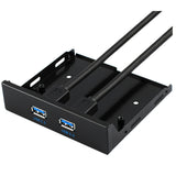 Maxbell USB3.0 2-Port 3.5 Inch Metal Front Panel USB Hub for Desktop 20Pin Connector