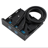 Maxbell USB3.0 2-Port 3.5 Inch Metal Front Panel USB Hub for Desktop 20Pin Connector