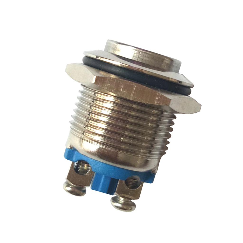 Maxbell 16mm High Round Metal 1 ON Push Button Momentary Switch Latching Waterproof Screw Terminals Copper Contact