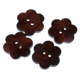 Maxbell 20 Piece Coffee Flower Shape 2 Holes Wooden Buttons for Sewing on Clothing Decoration 23mm