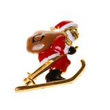 Maxbell Gold Plated Alloy Red Enamel Santa Claus Brooch Pin Christmas Gift Jewelry