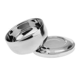 Maxbell Men's Stainless Steel Metal Shaving Mug Bowl Barber Beard Cup Soap Cream Mug with Lid Shave Brush Holder Tool