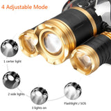 Maxbell New 1800 Lumen 3x T6 LED 4 Modes Headlamp Night Fishing Hunting Running Cycling Camping Hiking Travel Outdoor Headlight Torch Work Light