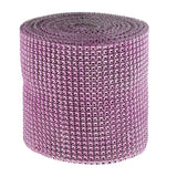 Maxbell 4"x10yard 24 Row Pink Acrylic Bling Rhinestone Diamond Ribbon Roll Mesh Wrap for Craft Supplies