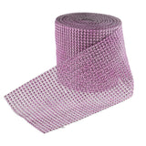 Maxbell 4"x10yard 24 Row Pink Acrylic Bling Rhinestone Diamond Ribbon Roll Mesh Wrap for Craft Supplies