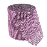 Maxbell 4"x10yard 24 Row Pink Acrylic Bling Rhinestone Diamond Ribbon Roll Mesh Wrap for Craft Supplies