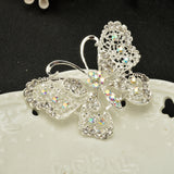 Maxbell Bridal Silver Plated Crystal Butterfly Brooch Broach Pin Breastpin Women Jewelry