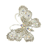 Maxbell Bridal Silver Plated Crystal Butterfly Brooch Broach Pin Breastpin Women Jewelry