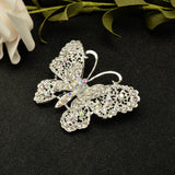 Maxbell Bridal Silver Plated Crystal Butterfly Brooch Broach Pin Breastpin Women Jewelry