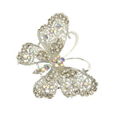 Maxbell Bridal Silver Plated Crystal Butterfly Brooch Broach Pin Breastpin Women Jewelry