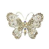 Maxbell Bridal Silver Plated Crystal Butterfly Brooch Broach Pin Breastpin Women Jewelry