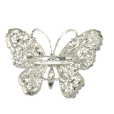 Maxbell Bridal Silver Plated Crystal Butterfly Brooch Broach Pin Breastpin Women Jewelry