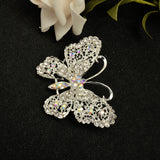 Maxbell Bridal Silver Plated Crystal Butterfly Brooch Broach Pin Breastpin Women Jewelry