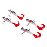 Maxbell 4 Pieces Fishing Lures Crankbaits Hooks Minnow Artificial Soft Bait Tackle