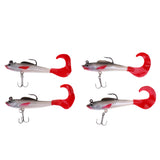 Maxbell 4 Pieces Fishing Lures Crankbaits Hooks Minnow Artificial Soft Bait Tackle