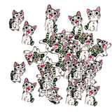 Maxbell 100 Pieces Cute Cat Shape Wooden Buttons Scrapbooking Embellishments for Sewing Kids Crafts Cardmaking