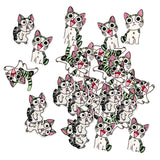 Maxbell 100 Pieces Cute Cat Shape Wooden Buttons Scrapbooking Embellishments for Sewing Kids Crafts Cardmaking