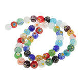 Maxbell Mix Color Millefiori Lampwork Glass Round Beads Loose Spacer Beads for Jewelry Making Crafts 8mm
