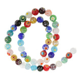 Maxbell Mix Color Millefiori Lampwork Glass Round Beads Loose Spacer Beads for Jewelry Making Crafts 8mm