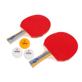 Maxbell 2 Players Table Tennis Ping Pong Complete Set- 2 Pieces Shake Hands Grips Bats Paddles Rackets & 3 Pieces Balls & 1 Piece Carry Cover Bag