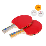 Maxbell 2 Players Table Tennis Ping Pong Complete Set- 2 Pieces Shake Hands Grips Bats Paddles Rackets & 3 Pieces Balls & 1 Piece Carry Cover Bag