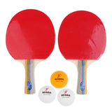 Maxbell 2 Players Table Tennis Ping Pong Complete Set- 2 Pieces Shake Hands Grips Bats Paddles Rackets & 3 Pieces Balls & 1 Piece Carry Cover Bag