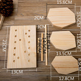 Maxbell Plain Unpainted Wooden 3 Trays Earrings Necklace Jewelry Display Holder Stand Organizer