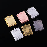 Maxbell 6 Pieces Alloy Flower Book Photo Picture Charm Pendant Gift Frame Locket Jewelry Gifts