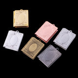 Maxbell 6 Pieces Alloy Flower Book Photo Picture Charm Pendant Gift Frame Locket Jewelry Gifts