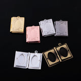 Maxbell 6 Pieces Alloy Flower Book Photo Picture Charm Pendant Gift Frame Locket Jewelry Gifts